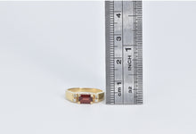 Load image into Gallery viewer, 14K Emerald Cut Garnet Diamond Fashion Stacking Ring Yellow Gold