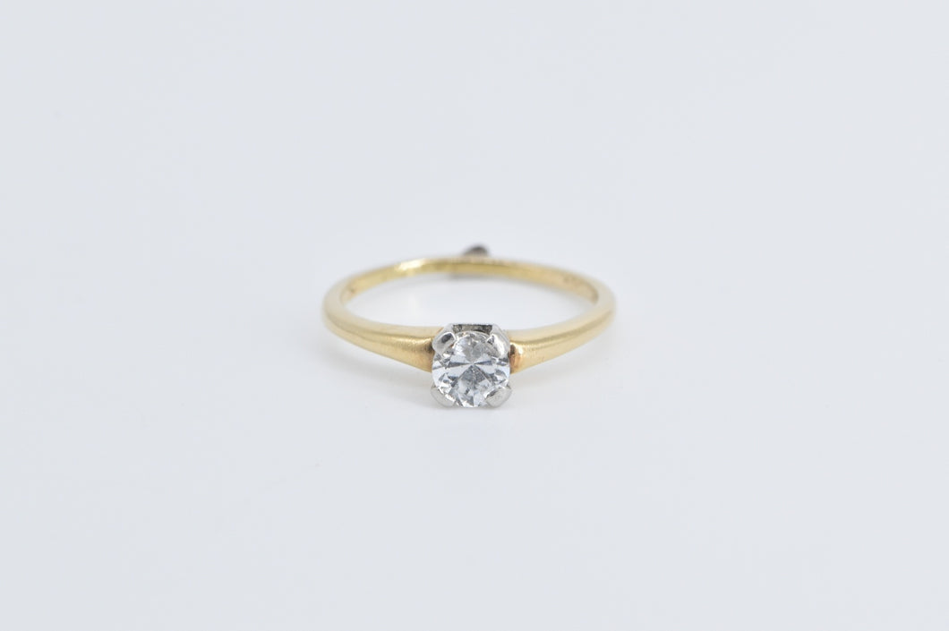 14K Classic Engagement Style CZ Promise Charm Ring Yellow Gold
