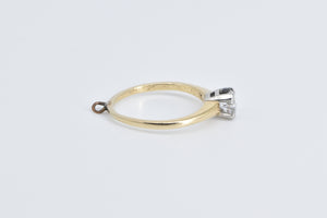 14K Classic Engagement Style CZ Promise Charm Ring Yellow Gold