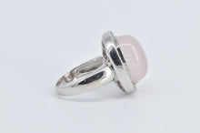 Load image into Gallery viewer, 14K Oval Rose Quartz Natural Diamond Halo Cocktail Ring White Gold