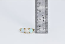 Load image into Gallery viewer, 14K Oval Natural Opal Three Stone Vintage Ring Yellow Gold
