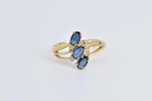 Load image into Gallery viewer, 14K Natural Opal Diamond Accent Curvy Statement Ring Yellow Gold
