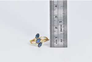 14K Natural Opal Diamond Accent Curvy Statement Ring Yellow Gold