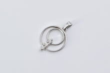 Load image into Gallery viewer, 14K Tiered Diamond Circle Journey Symbol Pendant White Gold