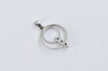 Load image into Gallery viewer, 14K Tiered Diamond Circle Journey Symbol Pendant White Gold