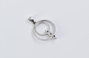 14K Tiered Diamond Circle Journey Symbol Pendant White Gold