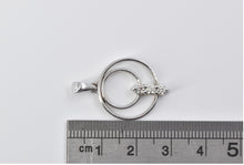 Load image into Gallery viewer, 14K Tiered Diamond Circle Journey Symbol Pendant White Gold