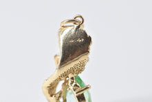 Load image into Gallery viewer, 14K Apatite Opal Vintage Freeform Textured Pendant Yellow Gold