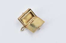 Load image into Gallery viewer, 14K Etruscan Revival Turquoise Coral Book Locket Charm/Pendant Yellow Gold