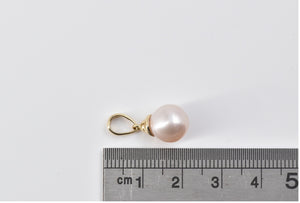 14K Pearl Vintage Classic Simple Fashion Pendant Yellow Gold