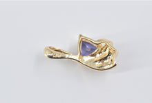 Load image into Gallery viewer, 14K Trillion Tanzanite Diamond Freeform Wavy Pendant Yellow Gold