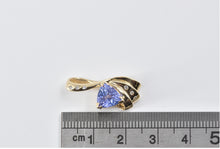 Load image into Gallery viewer, 14K Trillion Tanzanite Diamond Freeform Wavy Pendant Yellow Gold