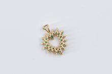 Load image into Gallery viewer, 14K Marquise Emerald Vintage Heart Love Symbol Pendant Yellow Gold