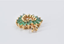 Load image into Gallery viewer, 14K Marquise Emerald Vintage Heart Love Symbol Pendant Yellow Gold
