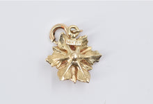 Load image into Gallery viewer, 14K Enamel Poinsettia Flower Christmas Winter Charm/Pendant Yellow Gold