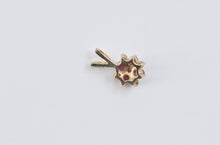 Load image into Gallery viewer, 14K Ruby Diamond Flower Cluster Vintage Pendant Yellow Gold