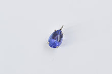Load image into Gallery viewer, 14K Pear Tanzanite Solitaire Classic Simple Charm/Pendant White Gold