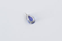 Load image into Gallery viewer, 14K Pear Tanzanite Solitaire Classic Simple Charm/Pendant White Gold