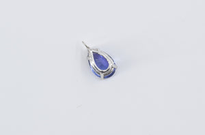 14K Pear Tanzanite Solitaire Classic Simple Charm/Pendant White Gold