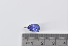 Load image into Gallery viewer, 14K Pear Tanzanite Solitaire Classic Simple Charm/Pendant White Gold