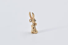 Load image into Gallery viewer, 14K 3D Articulated Rabbit with Bow Tie Charm/Pendant Yellow Gold