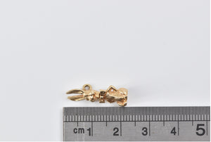 14K 3D Articulated Rabbit with Bow Tie Charm/Pendant Yellow Gold