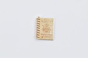 14K Articulated Passport Engravable Travel Charm/Pendant Yellow Gold