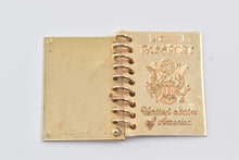 Load image into Gallery viewer, 14K Articulated Passport Engravable Travel Charm/Pendant Yellow Gold