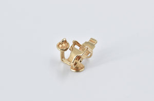 14K 3D Articulated Barber Hair Stylist Chair Charm/Pendant Yellow Gold