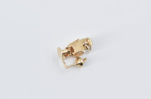 14K 3D Articulated Barber Hair Stylist Chair Charm/Pendant Yellow Gold