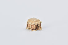 Load image into Gallery viewer, 14K 3D Articulated Vinyl Record Player Music Charm/Pendant Yellow Gold