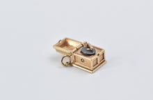 Load image into Gallery viewer, 14K 3D Articulated Vinyl Record Player Music Charm/Pendant Yellow Gold