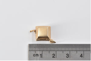 14K 3D Articulated Vinyl Record Player Music Charm/Pendant Yellow Gold
