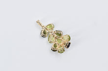 Load image into Gallery viewer, 14K Green Tourmaline Peridot Diamond Cluster Pendant Yellow Gold