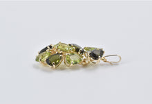 Load image into Gallery viewer, 14K Green Tourmaline Peridot Diamond Cluster Pendant Yellow Gold