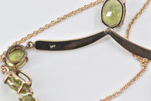 Load image into Gallery viewer, 14K Peridot Chevron Drop Statement Chain Necklace 17.5&quot; Yellow Gold