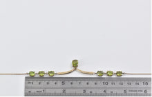 Load image into Gallery viewer, 14K Peridot Chevron Drop Statement Chain Necklace 17.5&quot; Yellow Gold