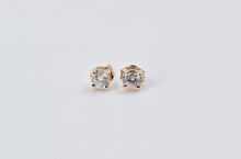 Load image into Gallery viewer, 14K 0.25 Ctw Natural Diamond Solitaire Stud Earrings Yellow Gold