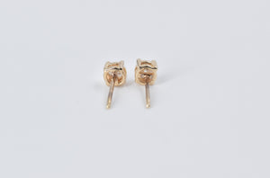 14K 0.25 Ctw Natural Diamond Solitaire Stud Earrings Yellow Gold