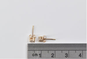 14K 0.25 Ctw Natural Diamond Solitaire Stud Earrings Yellow Gold