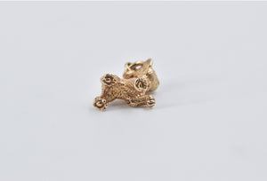 14K Articulated Kitty Cat Bow Collar Kitten Charm/Pendant Yellow Gold
