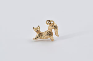 10K 3D Vintage Squirrel Cute Animal Charm/Pendant Yellow Gold