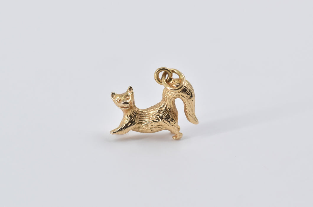 10K 3D Vintage Squirrel Cute Animal Charm/Pendant Yellow Gold