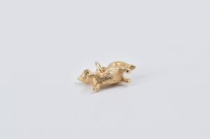 10K 3D Vintage Squirrel Cute Animal Charm/Pendant Yellow Gold