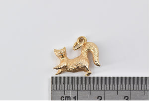 10K 3D Vintage Squirrel Cute Animal Charm/Pendant Yellow Gold