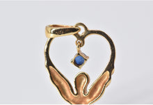 Load image into Gallery viewer, 18K Ruby Inset Swan Heart Love Symbol Pendant Yellow Gold