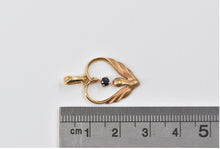 Load image into Gallery viewer, 18K Ruby Inset Swan Heart Love Symbol Pendant Yellow Gold