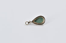 Load image into Gallery viewer, 14K Pear Turquoise Cabochon CZ Accent Vintage Charm/Pendant Yellow Gold