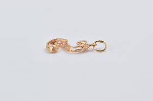 18K S Letter Monogram CZ Enrusted Name Initial Charm/Pendant Yellow Gold
