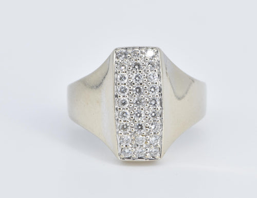 14K 0.50 Ctw Natural Diamond Graduated Statement Ring White Gold